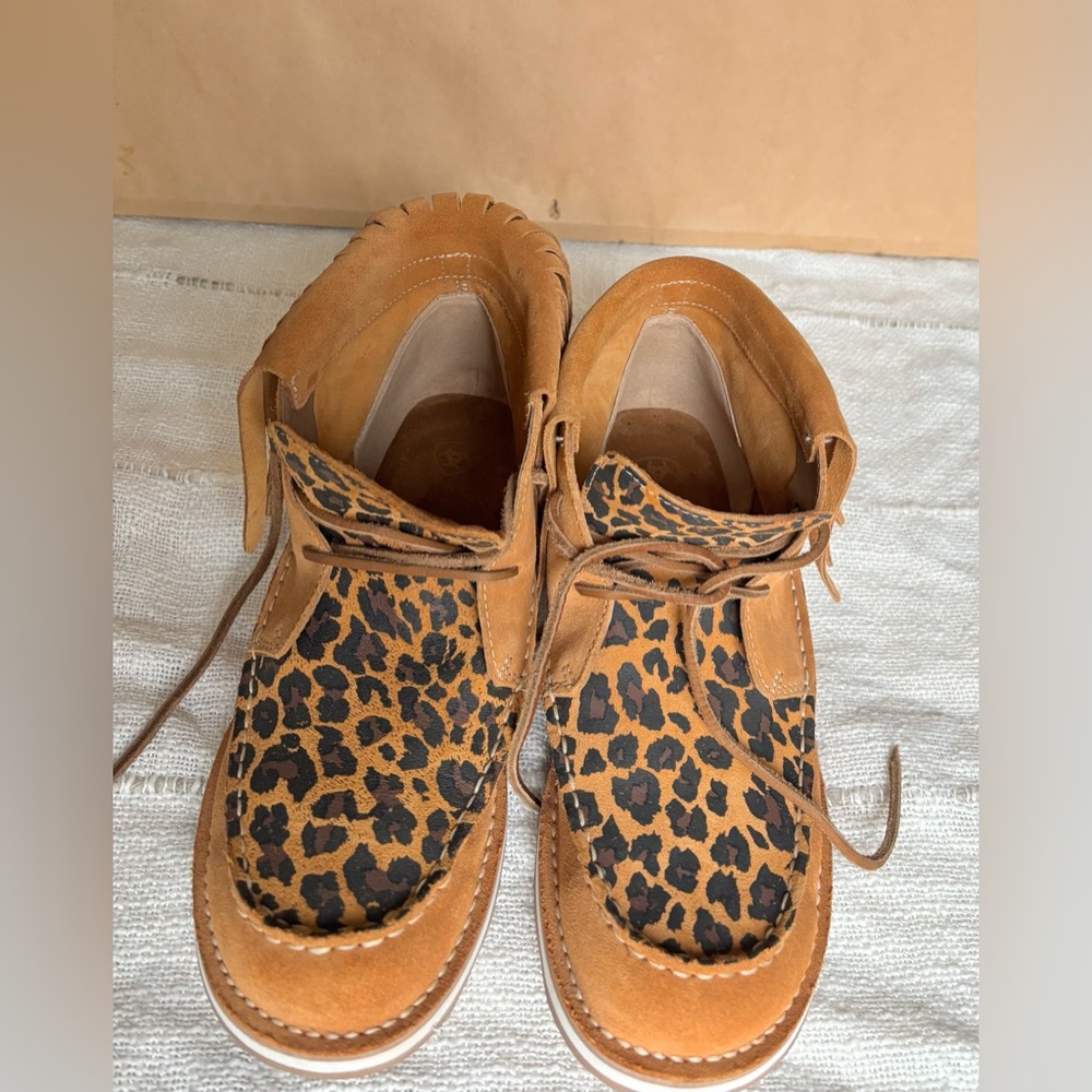 Ariat Cruiser Fringed Chukka Boot Moccasin Style #10023037 Leopard Print Sz. 9.5 - Picture 9 of 12